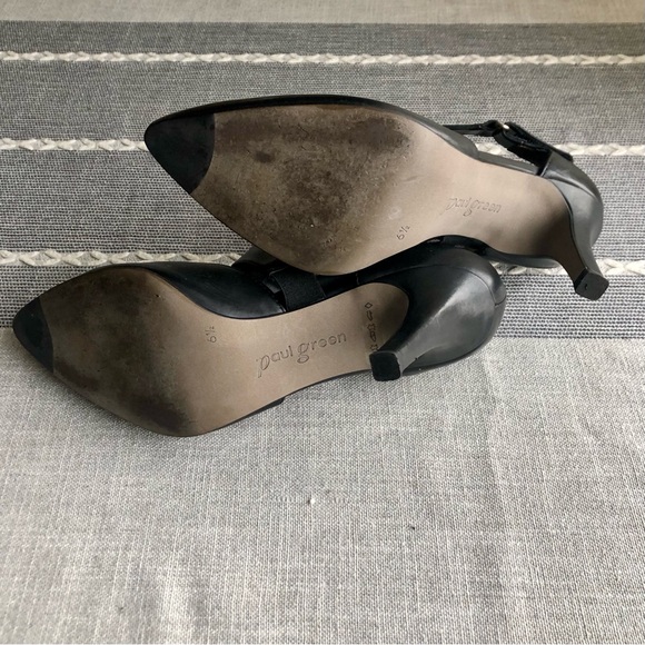 Excellent Paul Green Desire D'orsay Strappy Pumps in Black Leather, US Size 9 - Picture 8 of 8